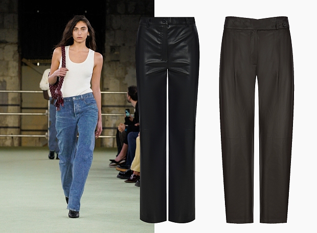 Все обсуждают «джинсы» из кожи Bottega Veneta, но где найти идеальные классические кожаные брюки?