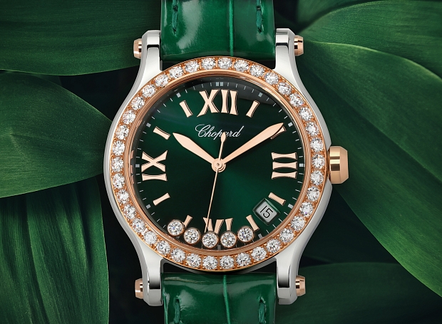 Chopard пополнили коллекцию часов Happy Sport новой моделью с зеленым циферблатом