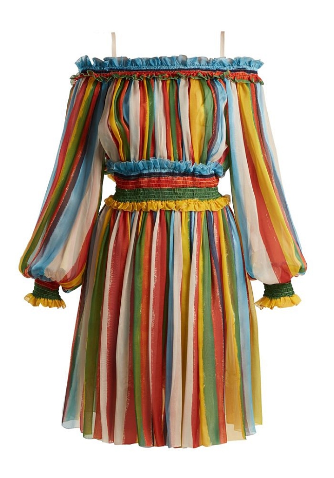 Шифоновое платье в полоску Dolce&Gabbana, 102 810 руб.  фото № 9