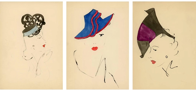 Эскизы шляп для модельера Клод Сен-Сир, 1937 фото № 1