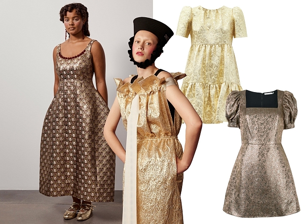 Золотое парчовое платье — идеальная покупка на все времена