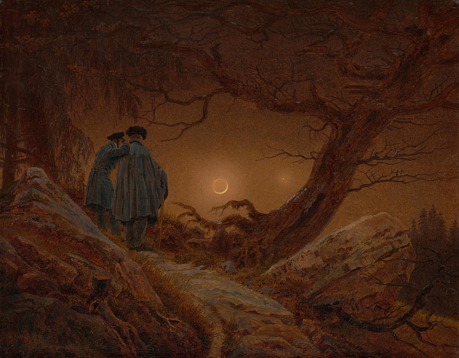 Каспар Давид Фридрих. Двое мужчин, созерцающих луну. 1819–1820 ©Альбертинум, Государственные художественные собрания Дрездена фото № 2