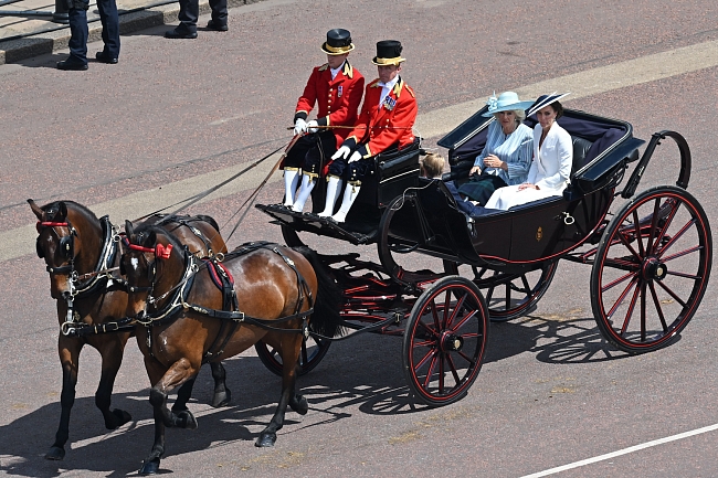 Герцогини Корнуолльская и Кембриджская едут на встречу с королевой фото № 3