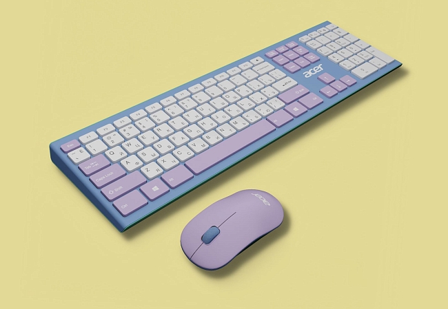 Слим-клавиатура и мышь Violet Mint, Acer фото № 1