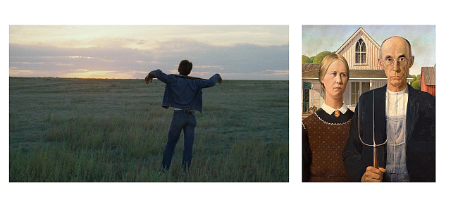 Кадр из фильма Терренса Малика «Пустоши» и «Американская готика», Грант Вуд, 1930 фото № 8