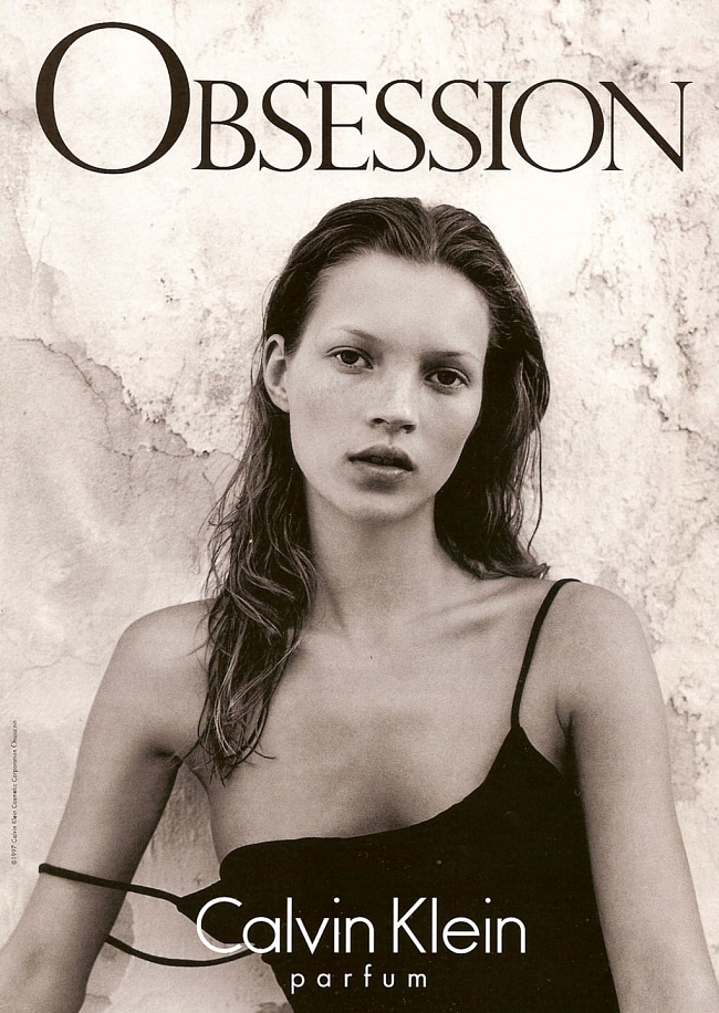 Кейт Мосс в рекламной кампании Calvin Klein Obsession 1997 фото № 17