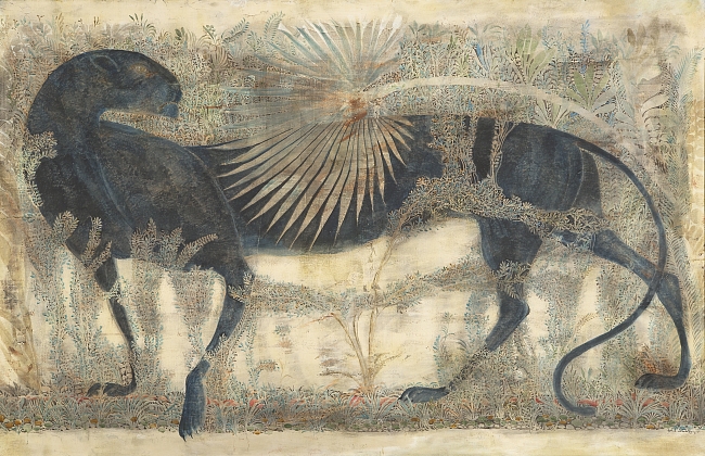 Мера Абрамишвили, «Черная пантера». В творчестве этого художника органично сосуществуют традиции персидской миниатюры и грузинской фрески. На европейских аукционах, если повезет, его работы можно приобрести за 50–60 тысяч евро. фото № 6
