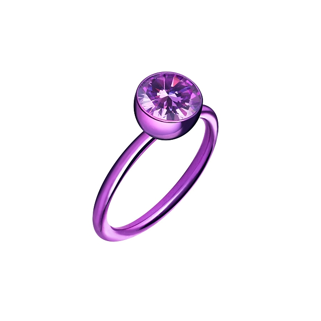 Кольцо Шар с камнем фиолетовое Wanna?Be! фото № 84