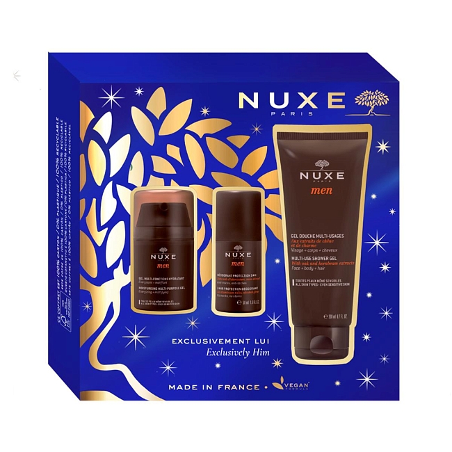 Подарочный набор для мужчин Nuxe (увлажняющий гель для лица, шариковый дезодорант, гель для душа) фото № 38