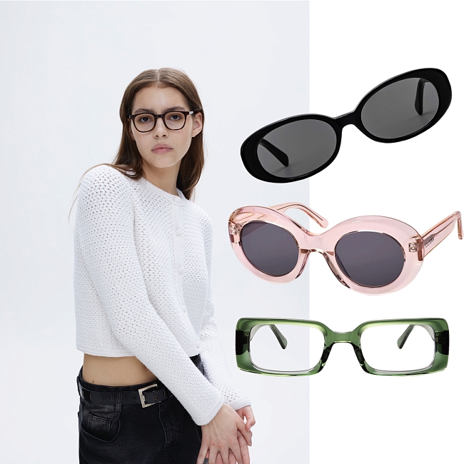 Очки для зрения Vos Tiger; Солнцезащитные очки Celly Black; Солнцезащитные очки I Peony Pink; Очки для зрения Badal Green, CULTURA фото № 10