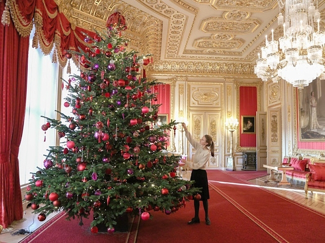 Рождественская елка в Алой гостиной Виндзорского дворца фото № 2