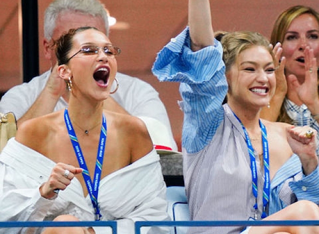 Фото дня: Джиджи и Белла Хадид на Открытом чемпионате мира по теннису