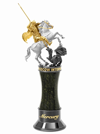 Статуэтка, изображающие святого Георгия верхом на серебряном коне, поражающего копьем дракона, Mercury фото № 26
