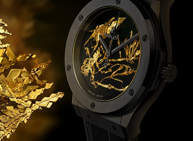 Золотой запас: Hublot выпустили часы с золотыми кристаллами внутри