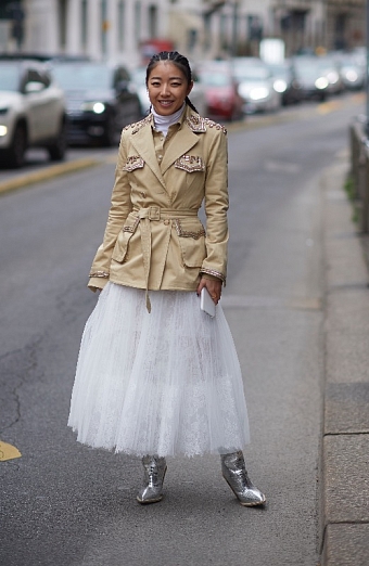 Стритстайл: что носили на Неделе моды в Милане фото № 11