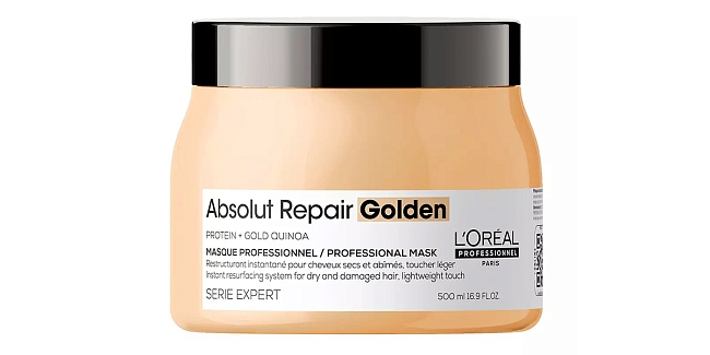 Маска с золотой текстурой для восстановления поврежденных волос L'Oréal Professionnel Absolut Repair Golden фото № 5