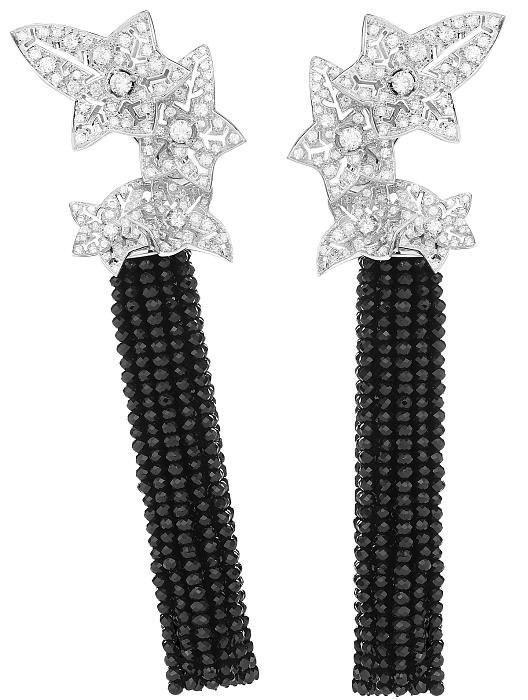 Серьги Boucheron с белыми бриллиантами и черной шпинелью фото № 16