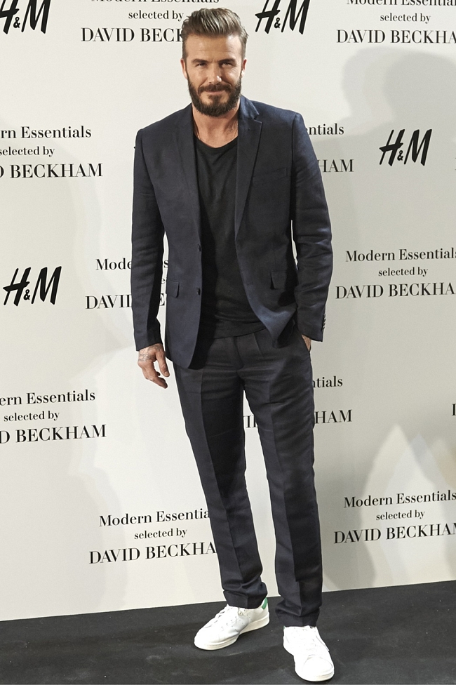 Дэвид Бекхэм на презентации коллекции H&M в Мадриде, 2015 фото № 10
