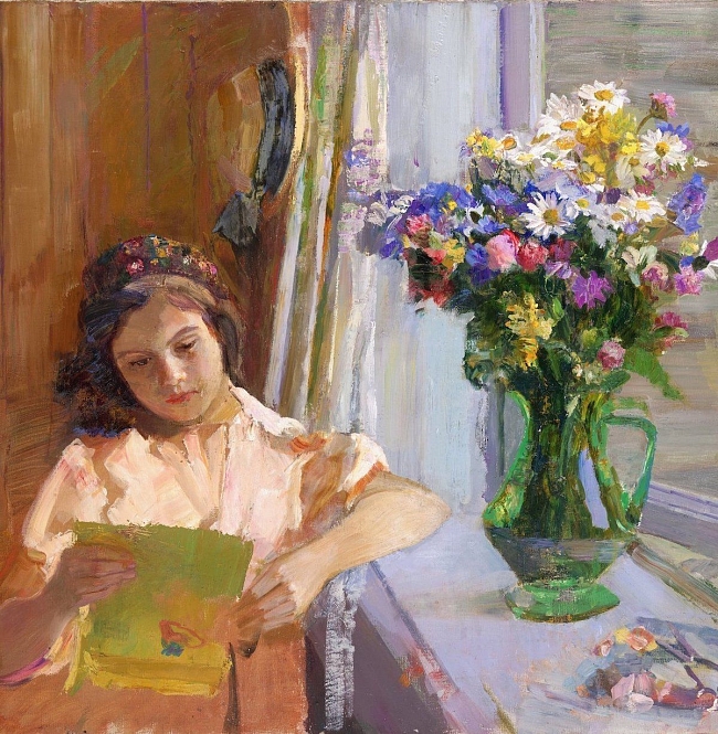 Борис Иогансон, «Девочка с цветами», 1959 г. фото № 5