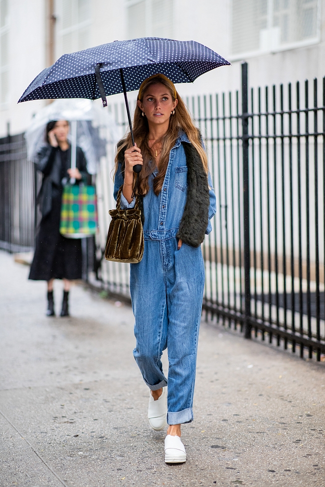 Дождливый стритстайл с нью-йоркской Недели моды фото фото № 7