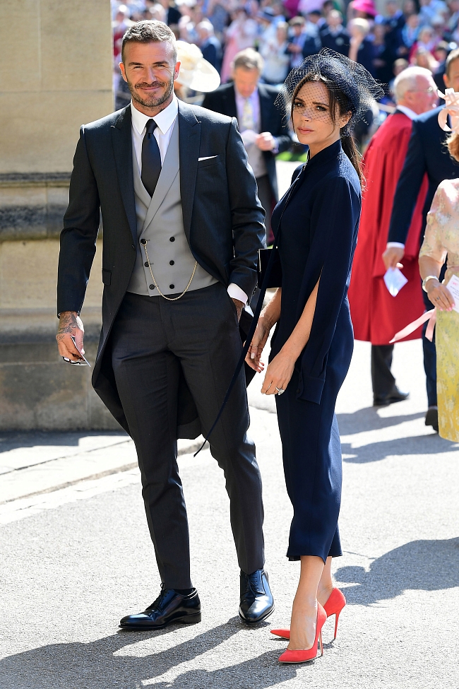 Дэвид и Виктория Бекхэм на свадьбе принца Гарри и Меган Маркл, 19 мая 2018 года фото № 6