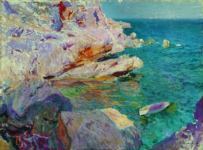 Хоакин Соролья, «Скалы в Хавеа и белая лодка», 1905 фото № 3