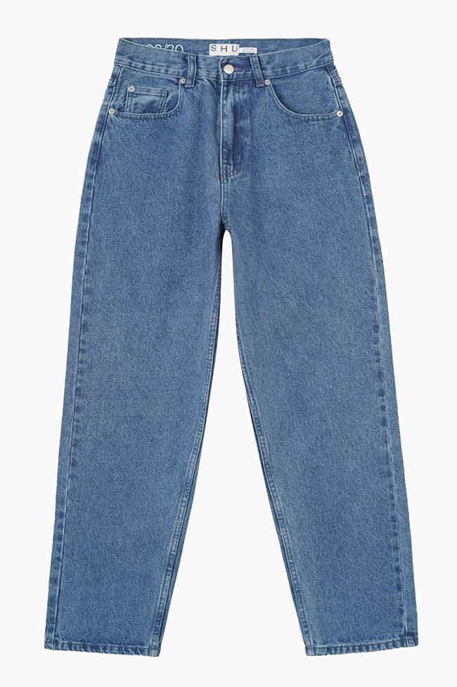 Широкие темно-синие джинсы SHU, shuclothes.com фото № 4