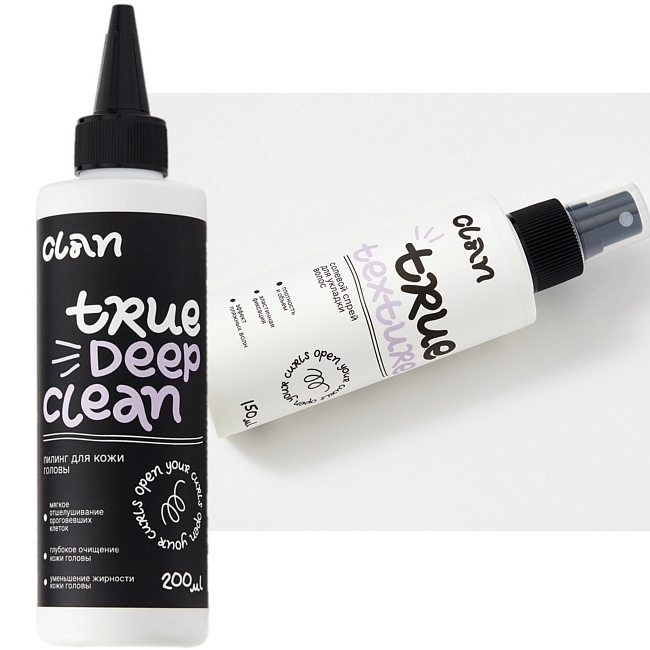 Пилинг для очищения кожи головы True Deep Clean и Солевой спрей для укладки волос True Texture, CLAN фото № 9