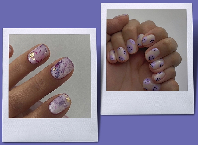 Сочетание разных оттенков фиолетового в одном маникюре (фото: @safinailstudio, @solovey_nail_art) фото № 6