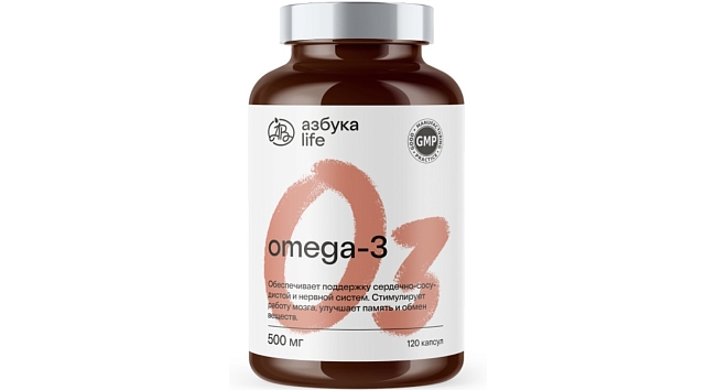 БАД Omega-3 120 капсул 500 мг, «азбука life» фото № 8