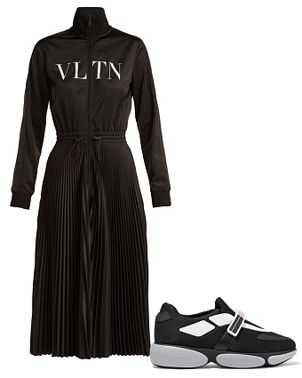 Платье Valentino и кроссовки Prada фото № 6