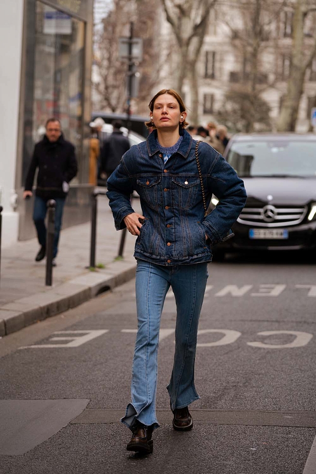 Стритстайл на Неделе моды в Париже фото № 30