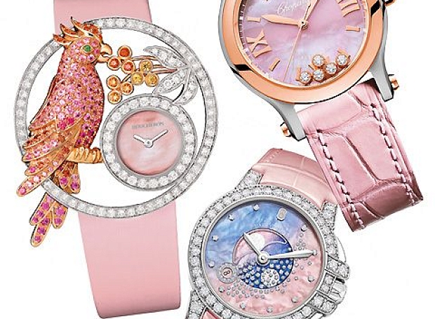 Самые красивые часы с пудрово-розовыми циферблатами