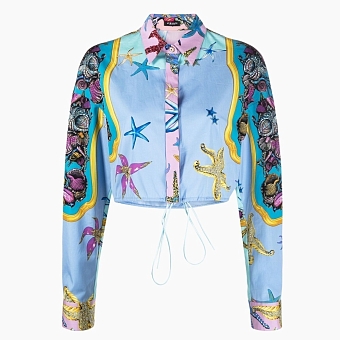 Укороченная рубашка Versace, 86200 рублей, farfetch.com фото № 1