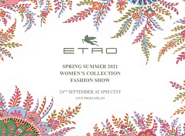 Прямая трансляция показа Etro весна-лето — 2021