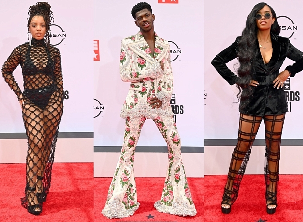 Архивное платье Зендаи и два знаковых выхода Lil Nas X: самые стильные звезды на красной дорожке BET Awards 2021