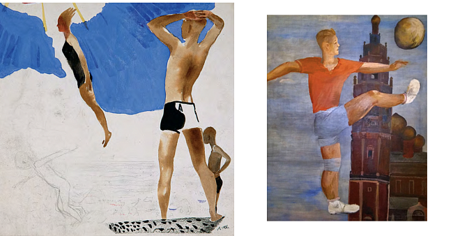 «Купальщики», 1928 и «Футболист», 1932 — Курская картинная галерея фото № 8